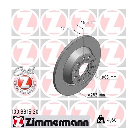 DISQUE ZIMMERMANN AUDI/VAG Coat Z