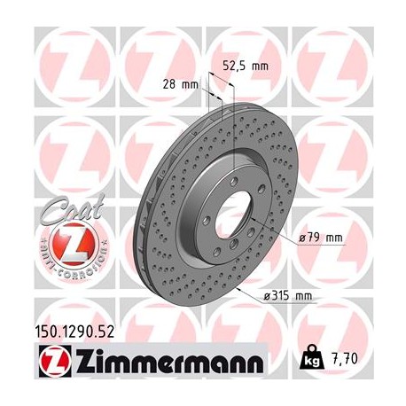 DISQUE ZIMMERMANN BMW SPORT Z GAUCHE