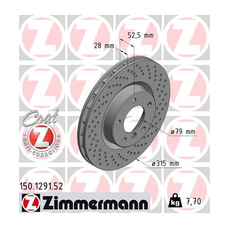 DISQUE ZIMMERMANN BMW SPORT Z DROIT