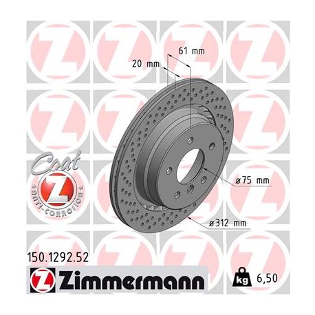 DISQUE ZIMMERMANN BMW SPORT Z GAUCHE