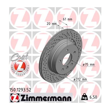 DISQUE ZIMMERMANN BMW SPORT Z DROIT