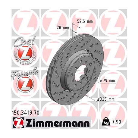 DISQUE ZIMMERMANN BMW FORMULA Z GAUCHE  Coat Z