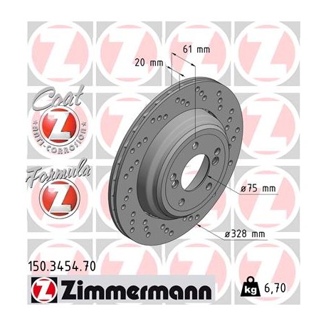 DISC ZIMMERMANN BMW FORMULA Z RIGHT  Coat Z