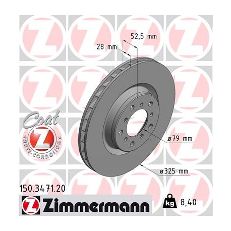 SCHIJF ZIMMERMANN BMW Coated RECHTS