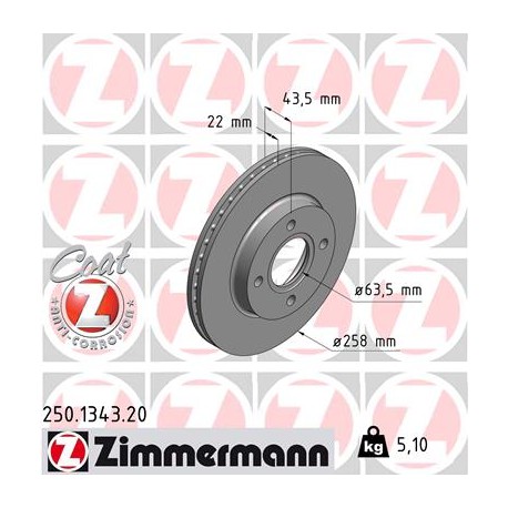 DISC ZIMMERMANN FORD/MAZDA Coat Z