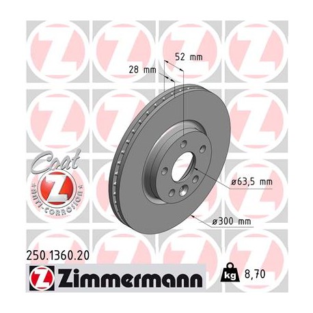 DISC ZIMMERMANN FORD/VOLVO Coat Z