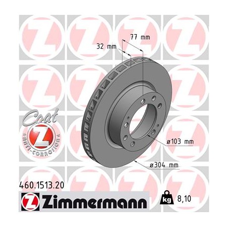 DISQUE ZIMMERMANN PORSCHE GAUCHE  Coat Z