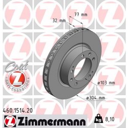 SCHIJF ZIMMERMANN PORSCHE RECHTS  Coat Z