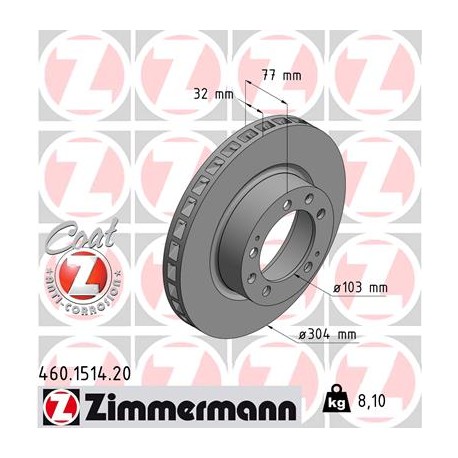 DISQUE ZIMMERMANN PORSCHE DROIT  Coat Z