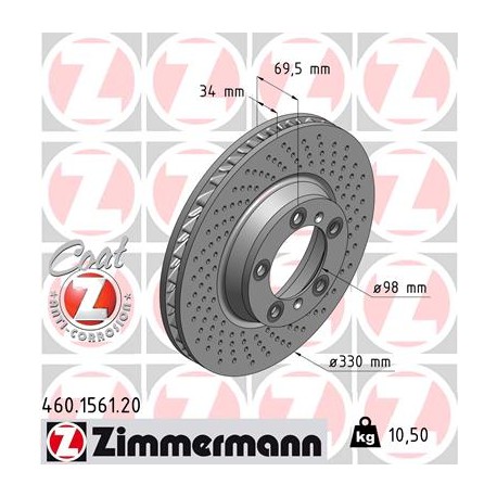 SCHIJF ZIMMERMANN PORSCHE RECHTS  Coat Z