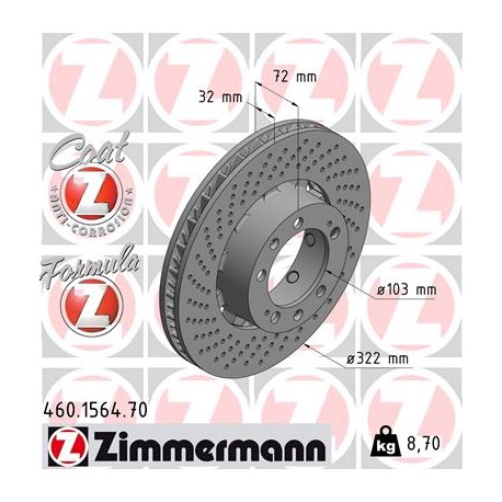 DISC ZIMMERMANN PORSCHE FORMULA Z LEFT  Coat Z