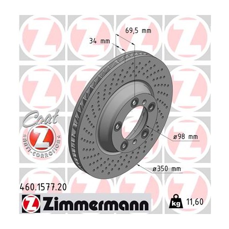 SCHIJF ZIMMERMANN PORSCHE RECHTS  Coat Z