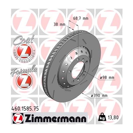 DISQUE ZIMMERMANN PORSCHE FORMULA Z DROIT Coat Z