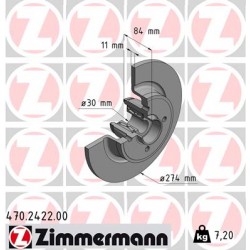 DISC ZIMMERMANN RENAULT with bearing set