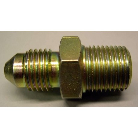 MALE 2-WAYS CONNECTION CONVEX JIC9/16X18 NPT3/8X18 STEE