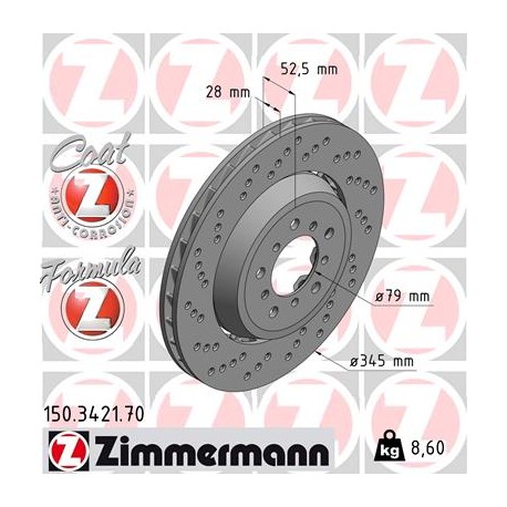 DISC ZIMMERMANN BMW FORMULA Z LEFT  Coat Z