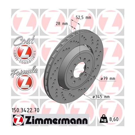 DISC ZIMMERMANN BMW FORMULA Z RIGHT  Coat Z