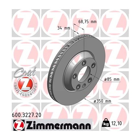 DISC ZIMMERMANN VAG/PORSCHE RIGHT  Coat Z