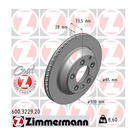 DISC ZIMMERMANN VAG/PORSCHE Coat Z