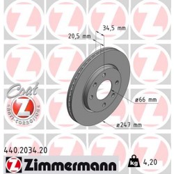 DISC ZIMMERMANN PEUGEOT Coat Z