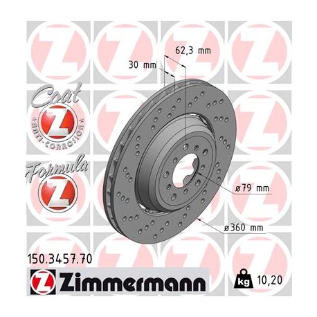 DISQUE ZIMMERMANN BMW FORMULA Z GAUCHE  Coat Z