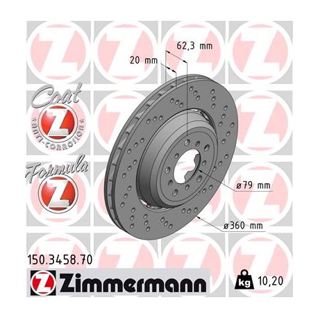 DISQUE ZIMMERMANN BMW FORMULA Z DROIT  Coat Z