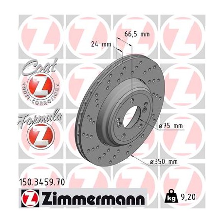 DISQUE ZIMMERMANN BMW FORMULA Z GAUCHE  Coat Z