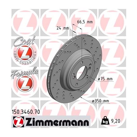 DISC ZIMMERMANN BMW FORMULA Z RIGHT  Coat Z