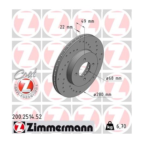 DISC ZIMMERMANN NISSAN SPORT Z