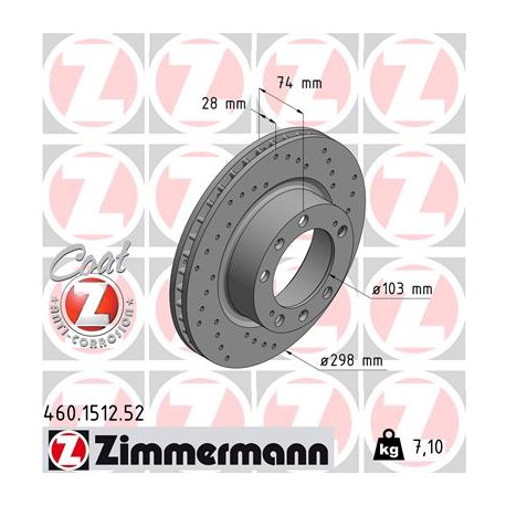 DISQUE ZIMMERMANN PORSCHE SPORT Z