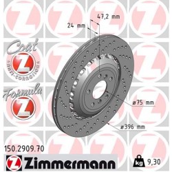 DISQUE ZIMMERMANN BMW FORMULA Z GAUCHE  Coat Z