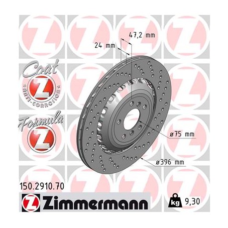 DISQUE ZIMMERMANN BMW FORMULA Z DROIT  Coat Z