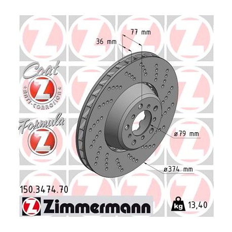 SCHIJF ZIMMERMANN BMW FORMULA Z RECHTS  Coat Z