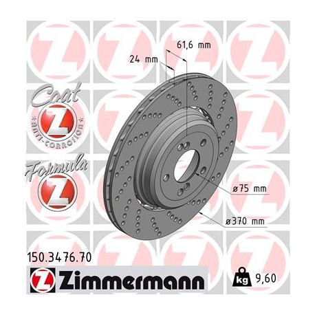 DISC ZIMMERMANN BMW FORMULA Z RIGHT  Coat Z