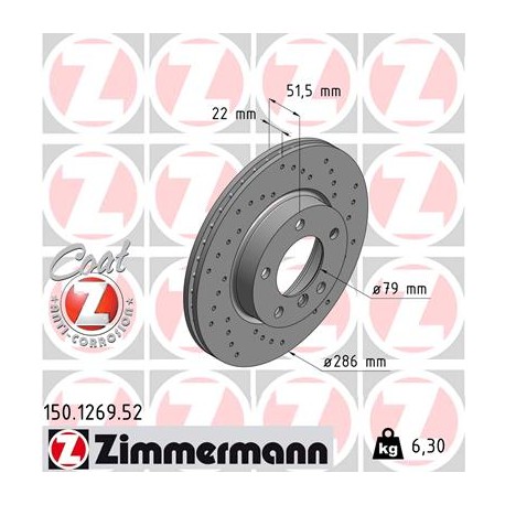 DISQUE ZIMMERMANN BMW SPORT Z