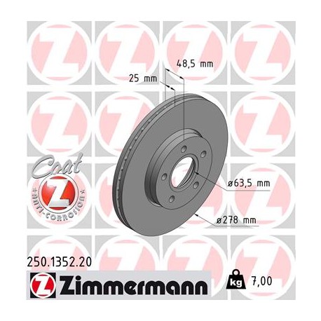 DISC ZIMMERMANN FORD/VOLVO Coat Z