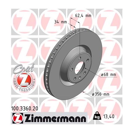 DISC ZIMMERMANN AUDI Coat Z