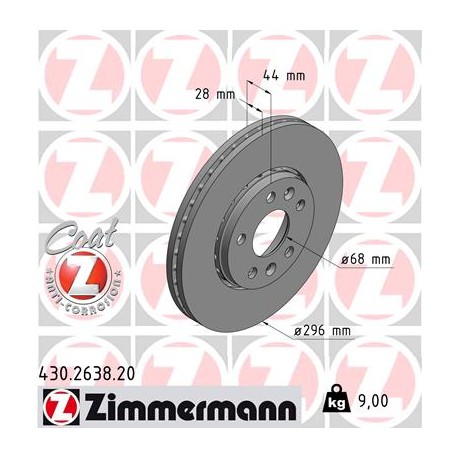 DISC ZIMMERMANN OPEL/RENAULT/FIAT Coat Z