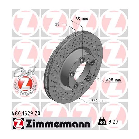 DISQUE ZIMMERMANN PORSCHE GAUCHE  Coat Z