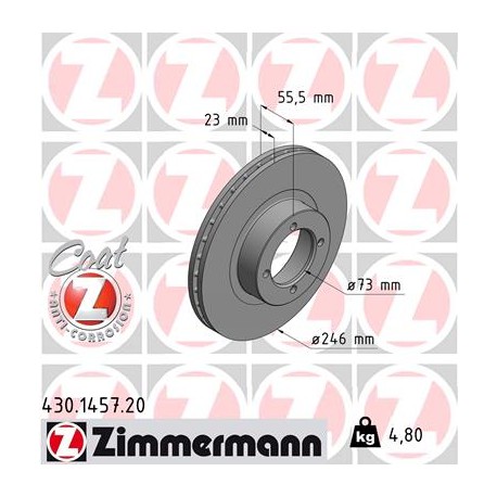 DISQUE ZIMMERMANN OPEL Coat Z