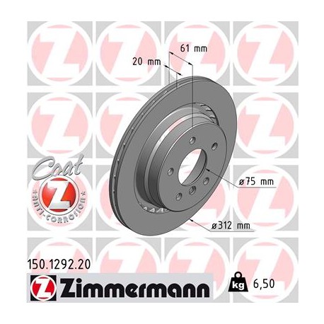 DISC ZIMMERMANN BMW LEFT  Coat Z