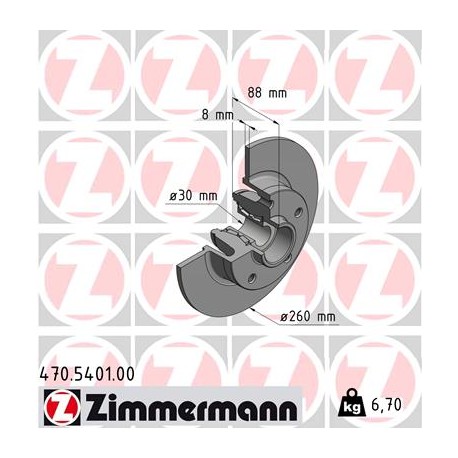 DISC ZIMMERMANN RENAULT incl. bearing set