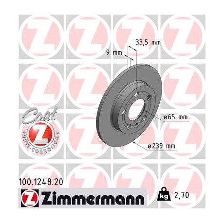 DISC ZIMMERMANN Audi Coat Z