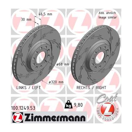 DISQUE ZIMMERMANN AUDI/SEAT BLACK Z