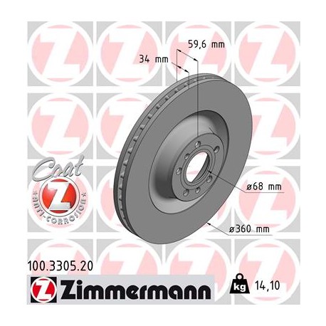 DISQUE ZIMMERMANN Audi Coat Z