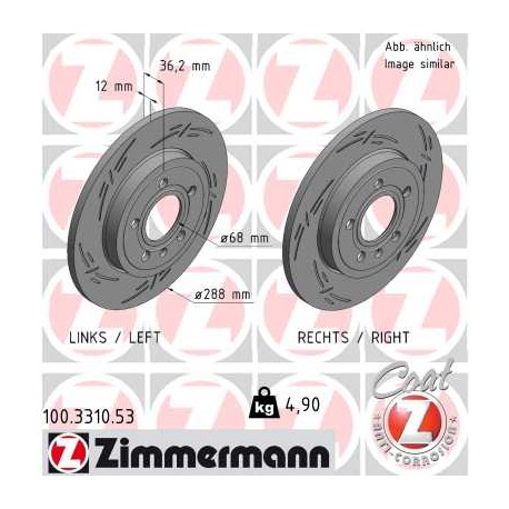 DISQUE ZIMMERMANN AUDI/SEAT BLACK Z