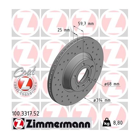 DISQUE ZIMMERMANN AUDI SPORT Z