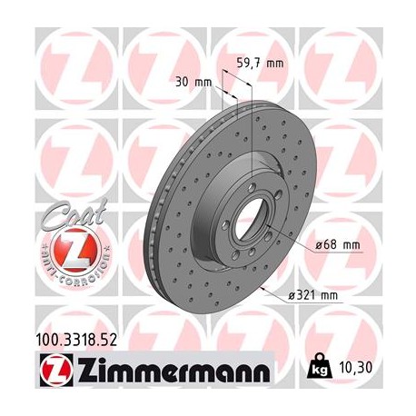 DISQUE ZIMMERMANN AUDI SPORT Z