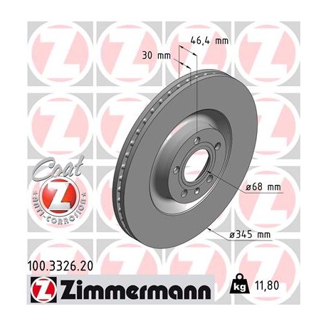 DISC ZIMMERMANN AUDI Coat Z