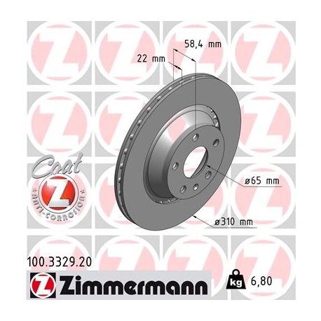 DISC ZIMMERMANN AUDI Coat Z